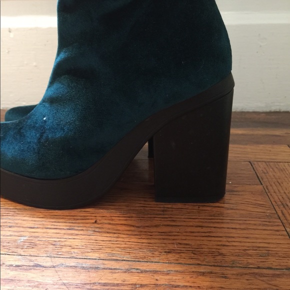 emerald green thigh high boots